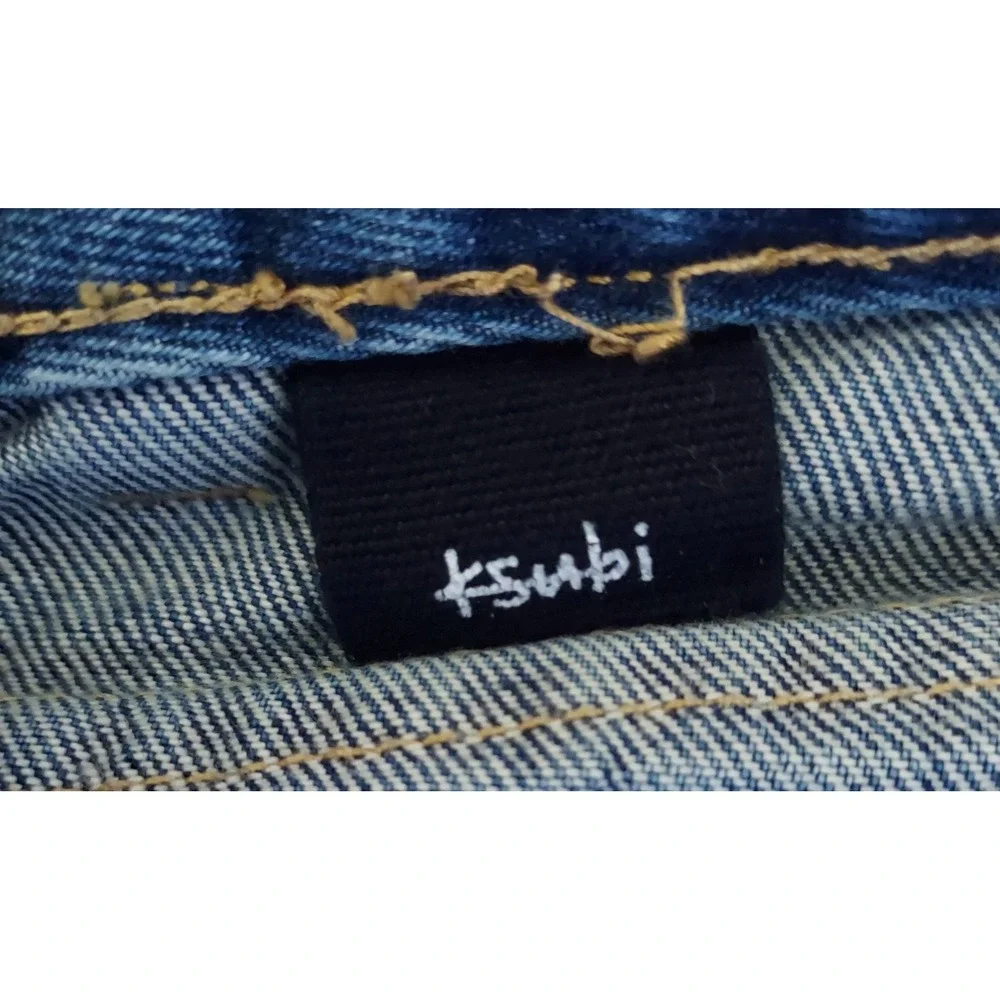 Ksubi‎ Women's Denim Mini Skirt Blue, Size 29 Raw Hem Snap Pockets - Picture 9 of 12